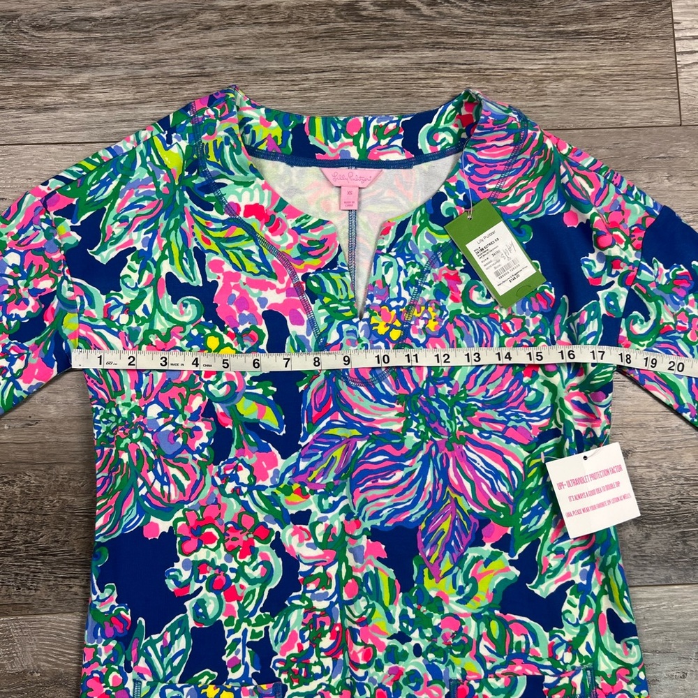 NWT $148 Lilly Pulitzer JOYCE DRESS XS INDIGO EXOTIC ESCAPADE UPF 50 Pockets - Picture 5 of 14